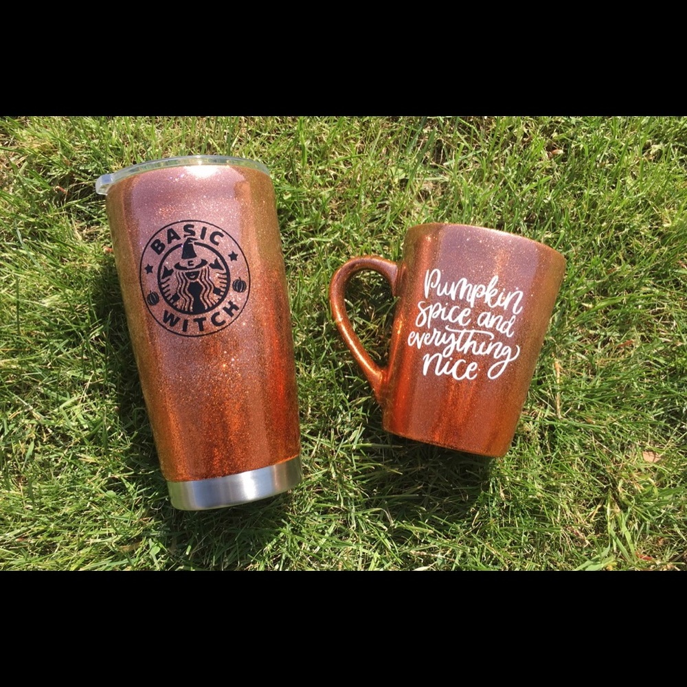 Basic witch fall glitter ombré tumbler new